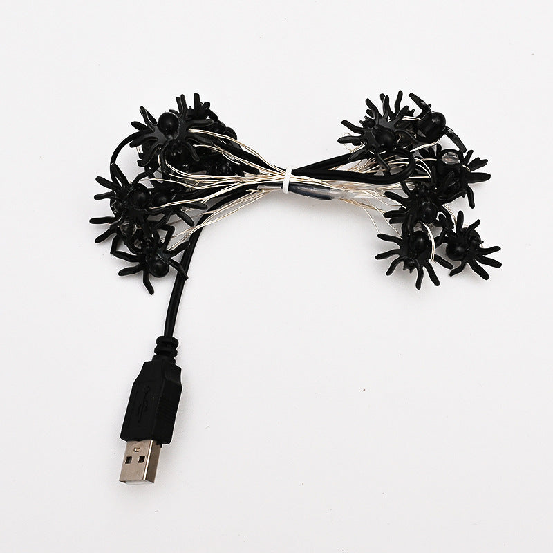LED Purple Spider String Lights Halloween Decoration - 2M or 5M Options