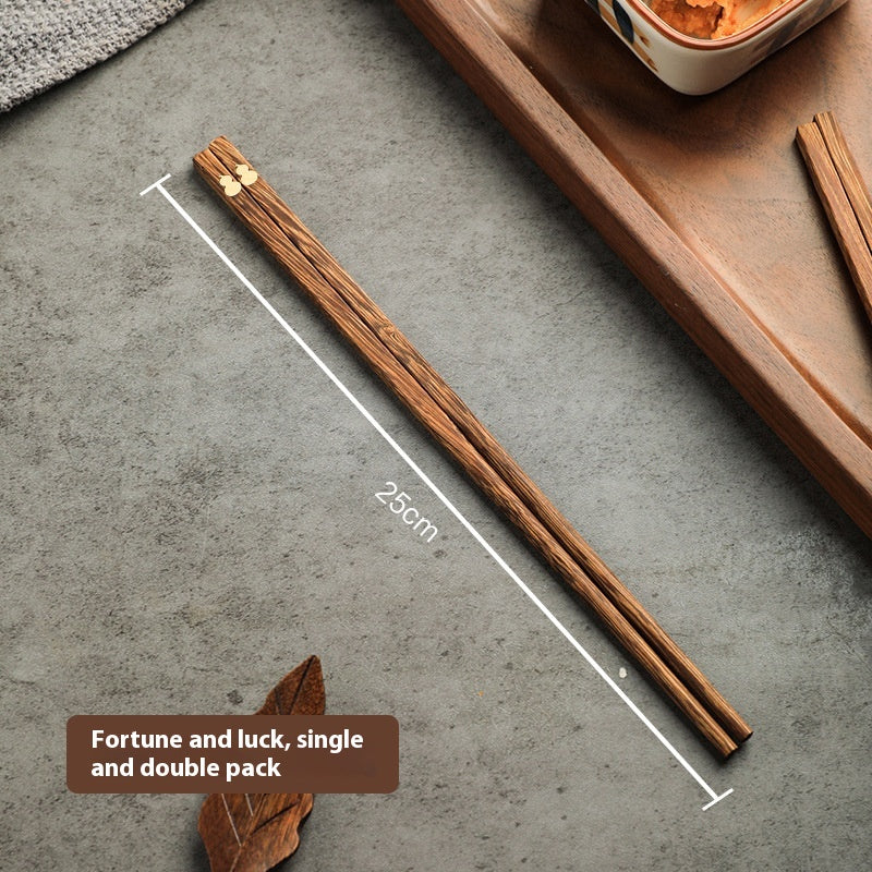 High-End Wooden Chopsticks Set - Anti-Slip & Anti-Mold Family Kitchenware
