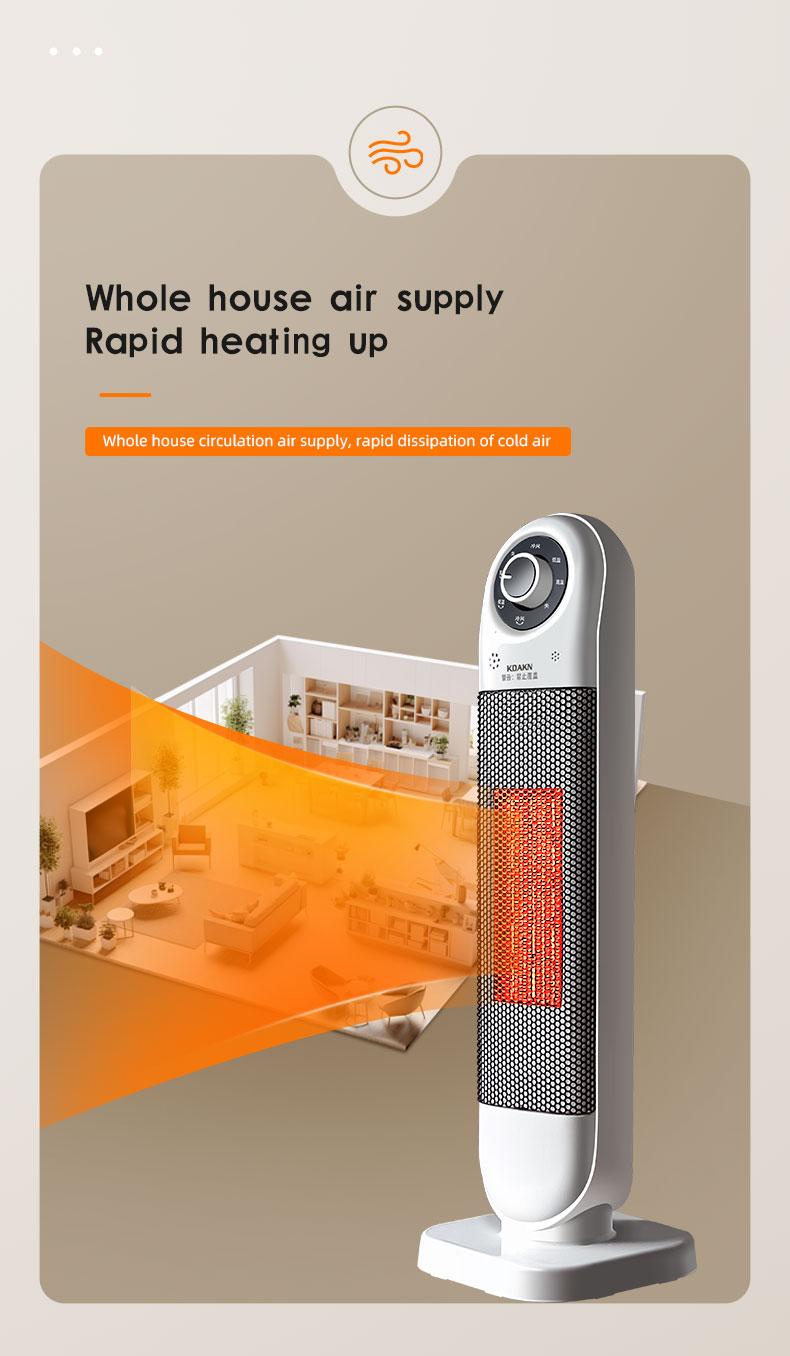 2000W Adjustable Indoor Space Heater with 6 Speed Settings for Home Use