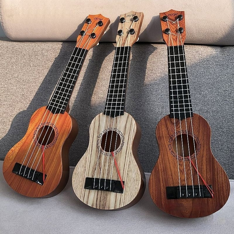 Ukulele Toy Guitar for Kids Wooden Musical Instrument - Multiple Colors