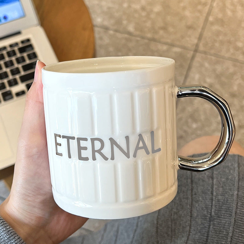 Ceramic Mug with Lid and Spoon - Creative Drinkware for Kitchen
