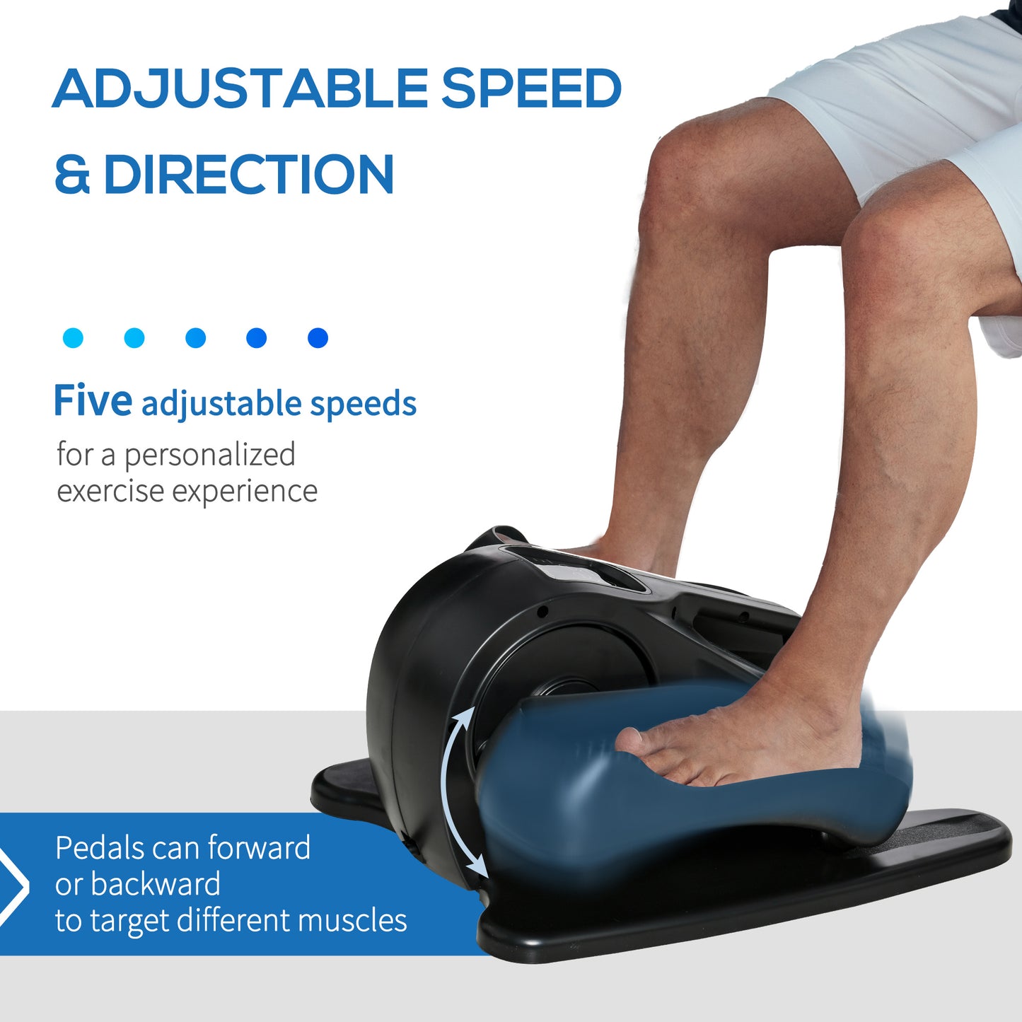 Under Desk Elliptical Machine with LCD Display & Remote Control