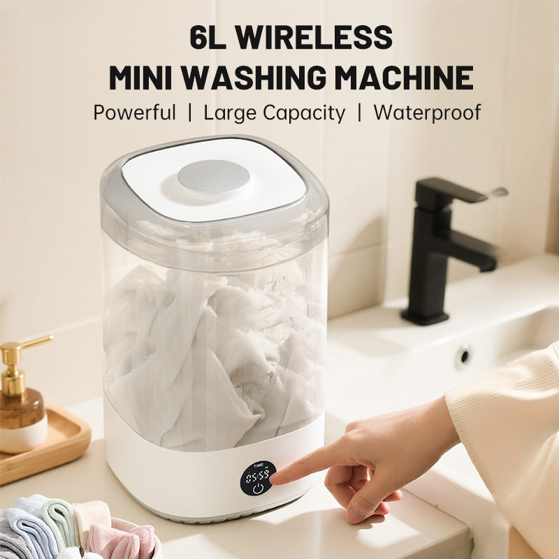 Portable Mini Washing Machine 6L Cordless Rechargeable for Camping & Travel