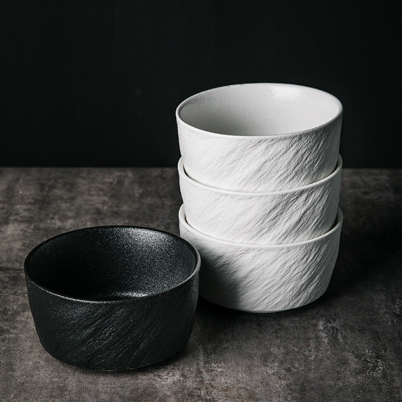 Ceramic Straight Body Rice Noodle Bowl Nordic Style Kitchen Storage Set