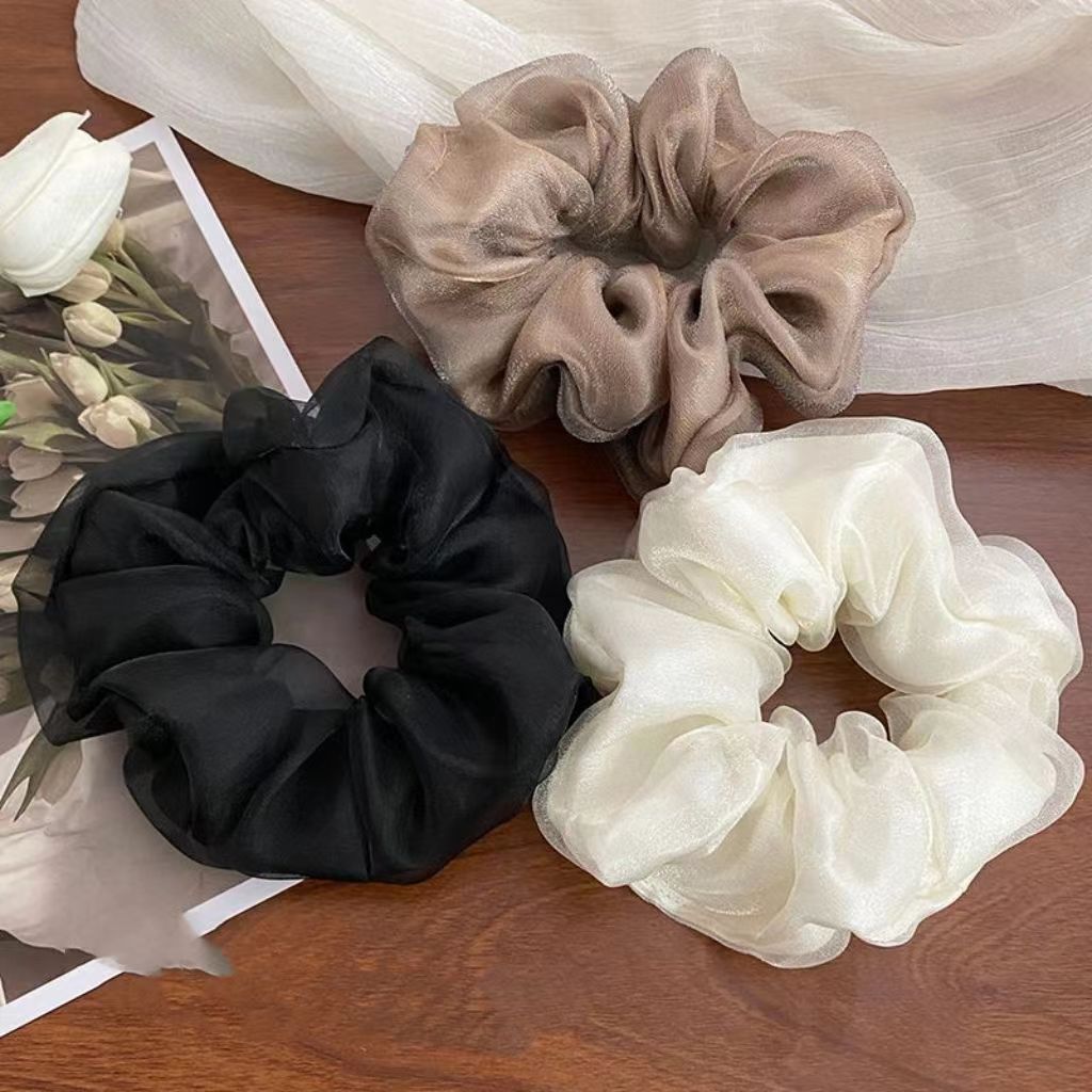 Solid Color Organza Double-Layer Hair Ring for Hair Accessories