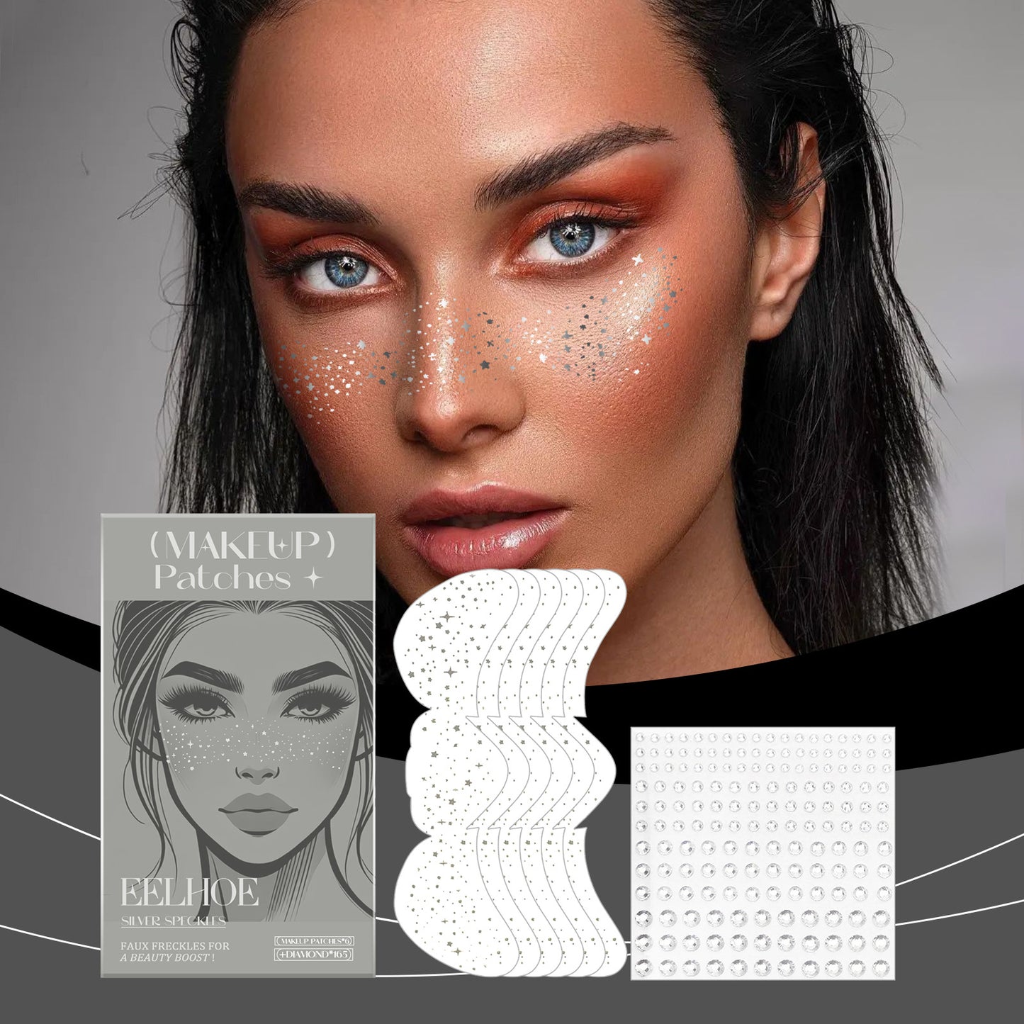 Freckles Tattoo Stickers Set with Glitter Dots - 6 or 165 Pieces