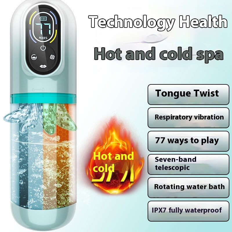 Adult Water Bath Toy with Rotating Vibration and Sucking Function, Retractable Design