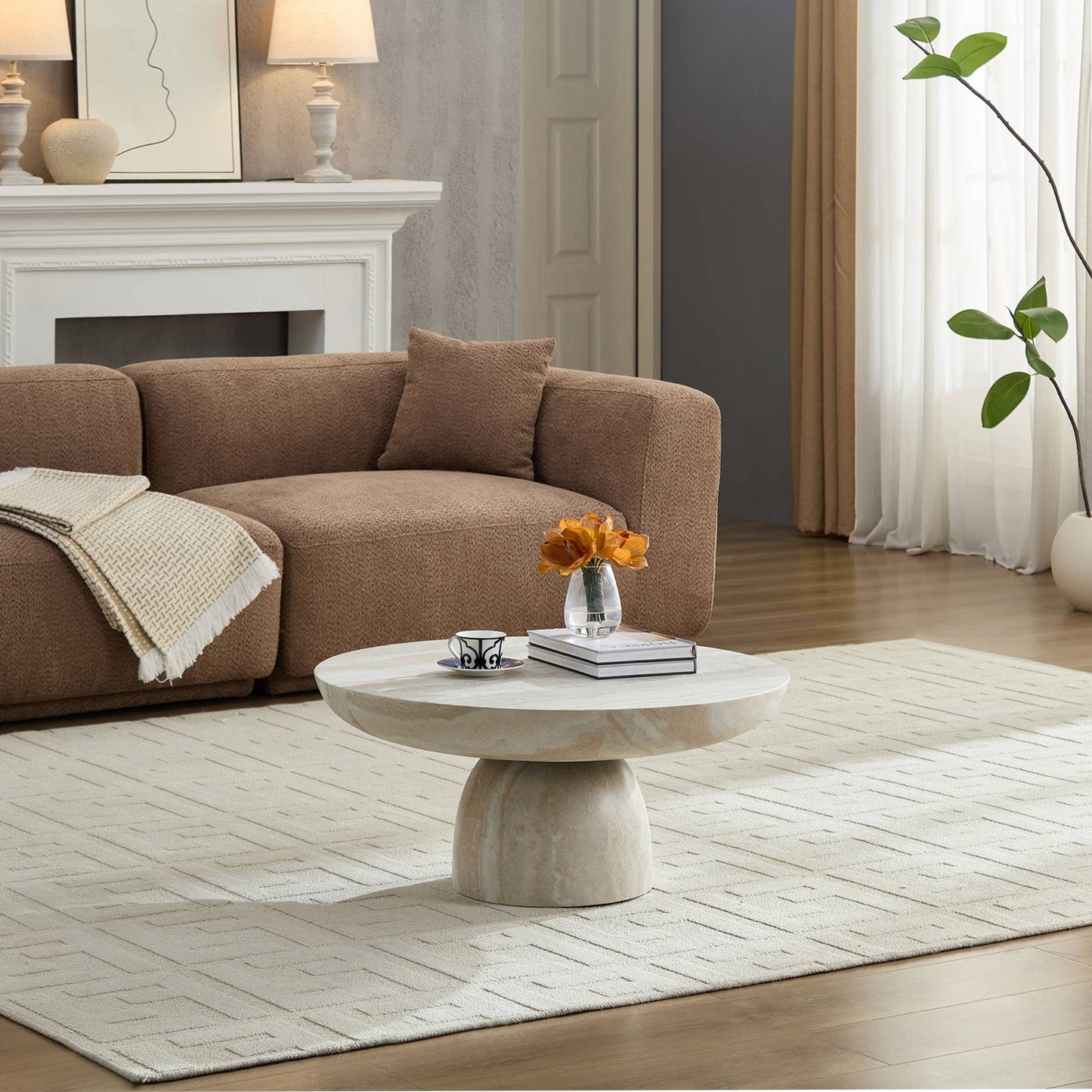 Mushroom Coffee Table Enhances Leisure Time Perfect For Evening