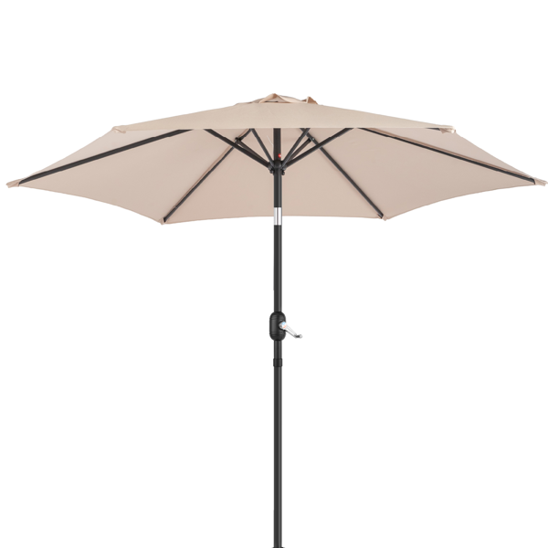 9ft Patio Umbrella with Crank & Tilt - Beige Market Umbrella
