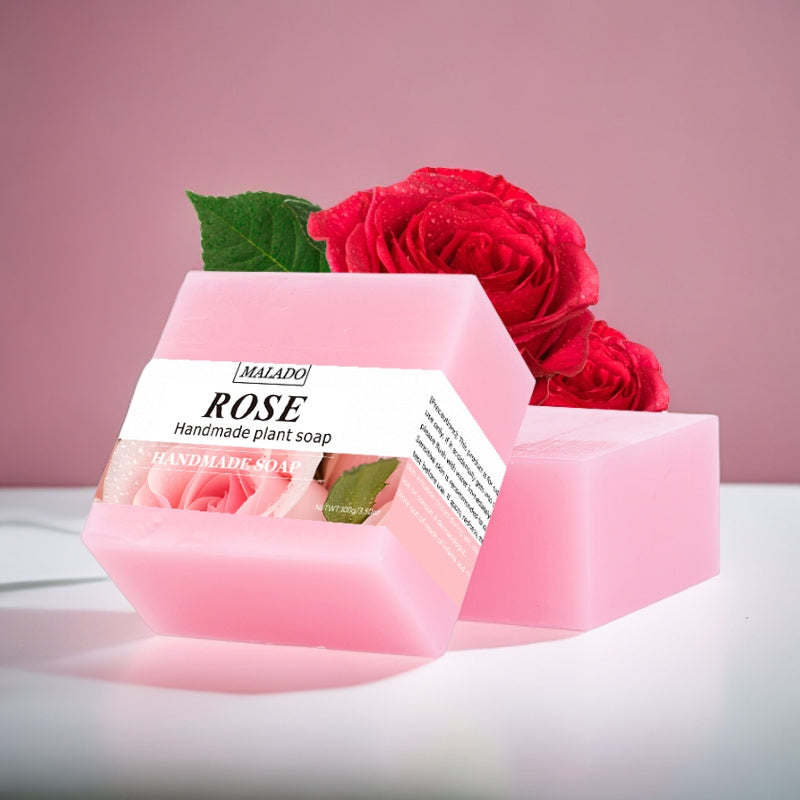 Square Rose Soap 100g - Body Care Bar Soap for Gentle Cleansing