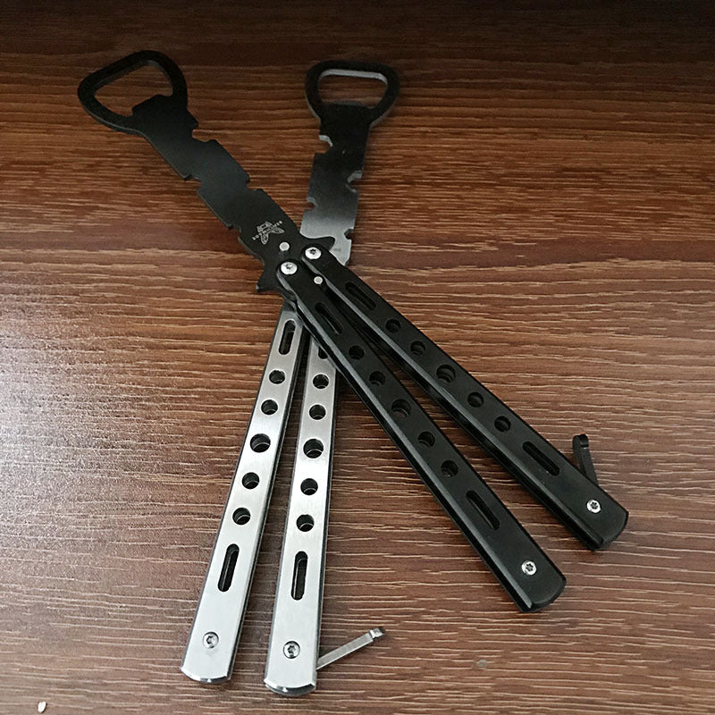 Multifunctional Butterfly Knife Practice Bottle Opener for Outdoor & Kitchen Use