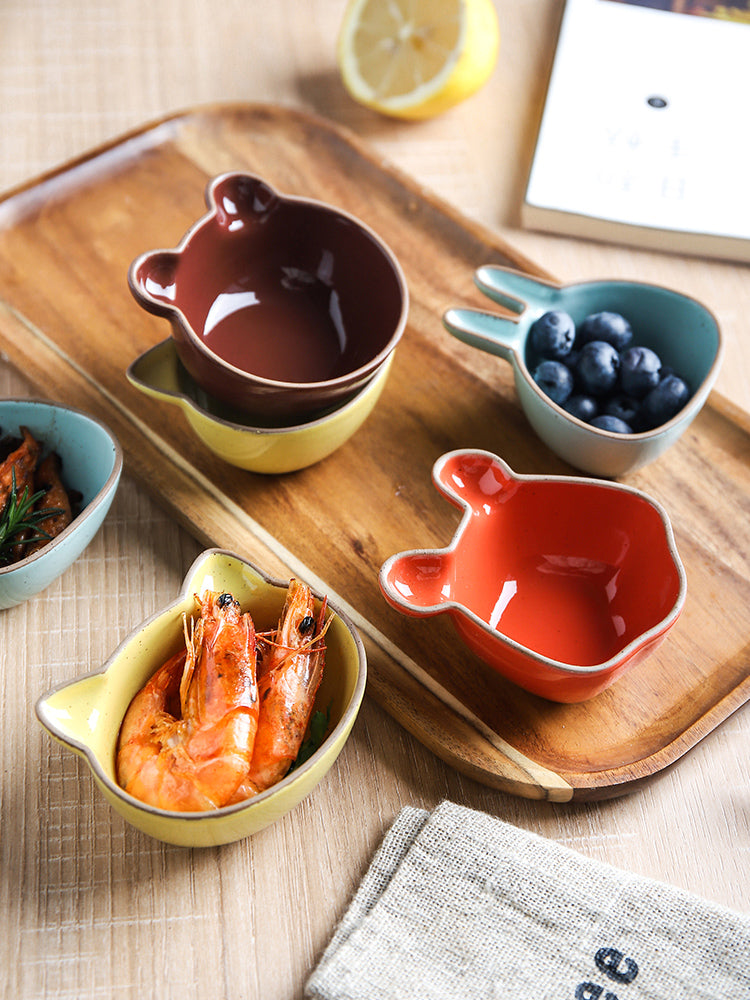 Creative Ceramic Dipping Sauce Saucer - Irregular Porcelain Small Plate for Kitchen Dining