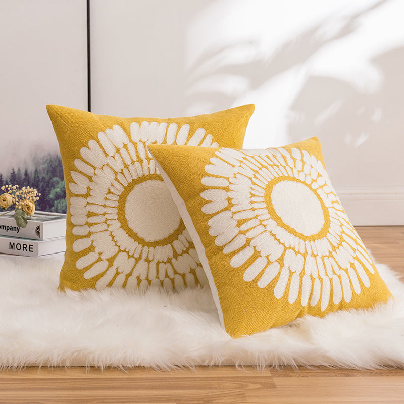 Solid Color Pillow Cover Set 45x45cm Cotton Linen Decorative Cushion Cases