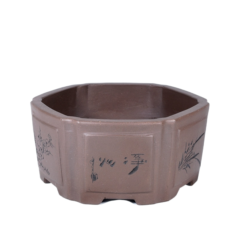 Square Succulent Plant Pot Ceramic Flowerpot with Hexagonal Styles