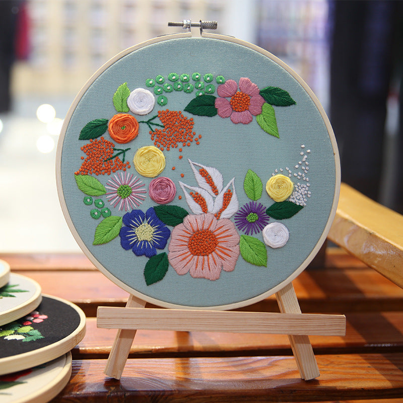 Beginner Cross-Stitch Embroidery Kit for DIY Arts and Crafts