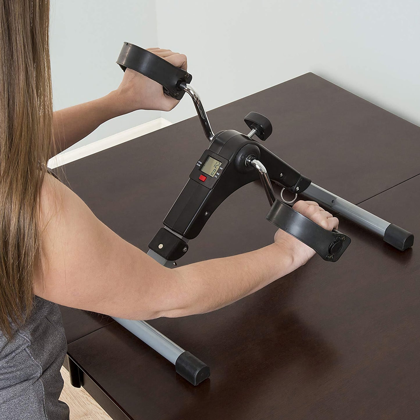 Foldable Pedal Exerciser with LCD Display for Home Office Gym