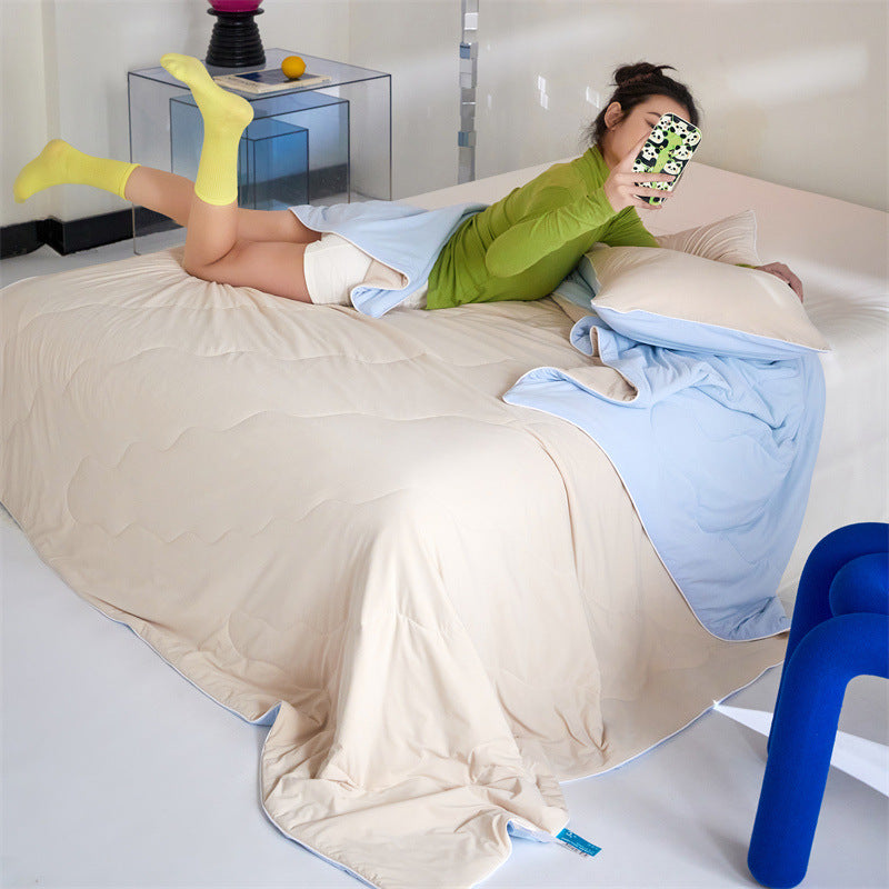 Summer Cooling Blanket with Nylon and Soybean Fiber - Multiple Sizes & Patterns