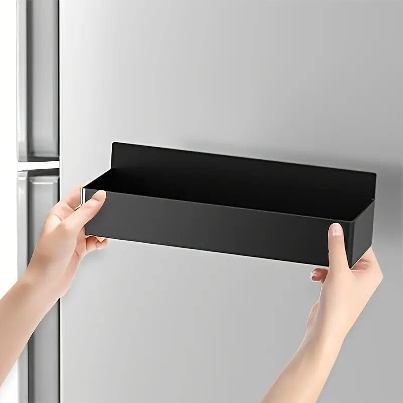 Magnetic Plastic Kitchen Shelf Rack Set - 2-Piece Wall Mount
