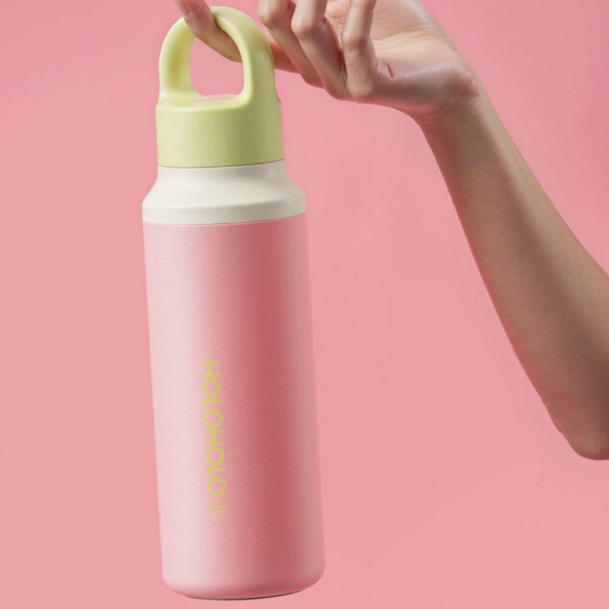 Handheld Clacking Cup for Girls Sports - 600ml Insulated Drinkware