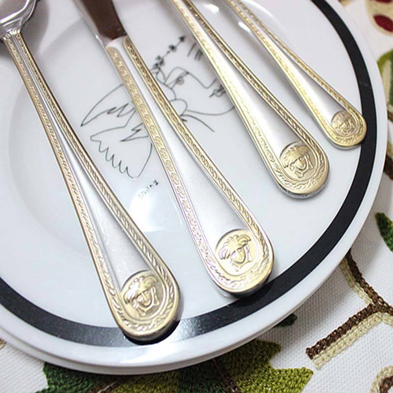 Western Food Set of 4 Stainless Steel Cutlery Knife Fork Spoon