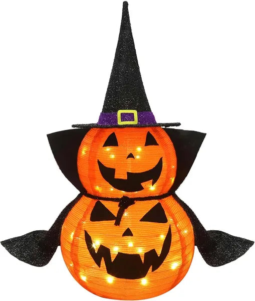 3FT Halloween Pumpkin Decoration with 50 LED Lights - Indoor/Outdoor