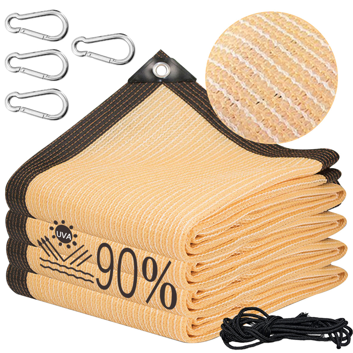 Outdoor Sunshade Net - 3x4 Meters with 4 Hooks