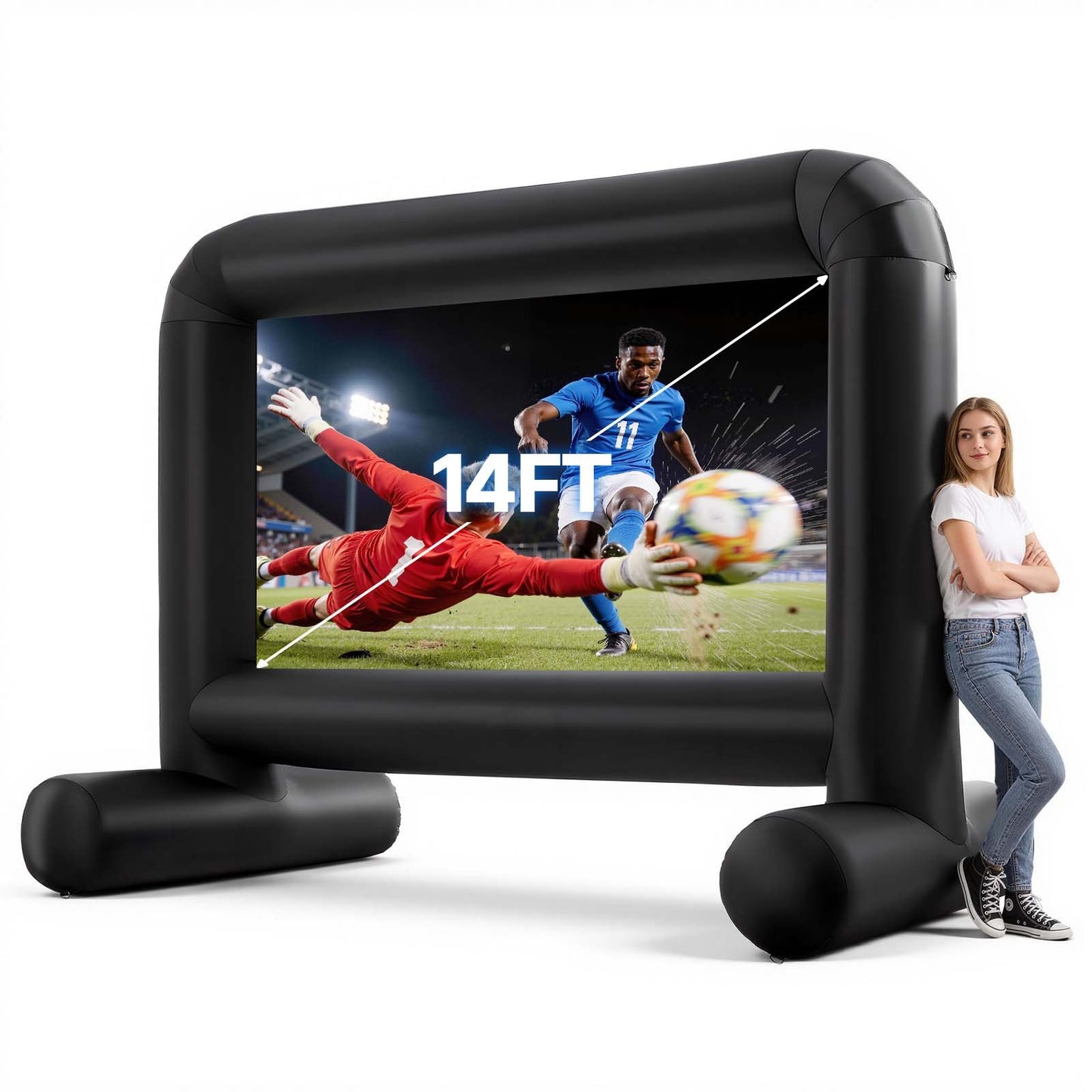 14 Ft Inflatable Outdoor Movie Screen with Storage Bag - Easy Setup for Backyard & Parties