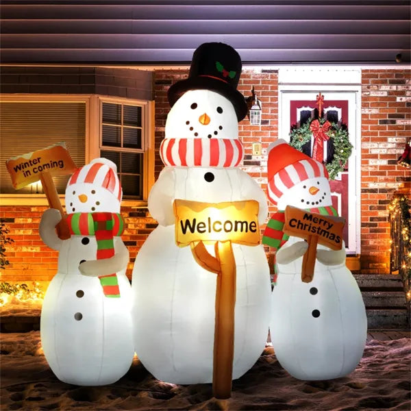 Inflatable Christmas Snowman Decoration with LED Lights
