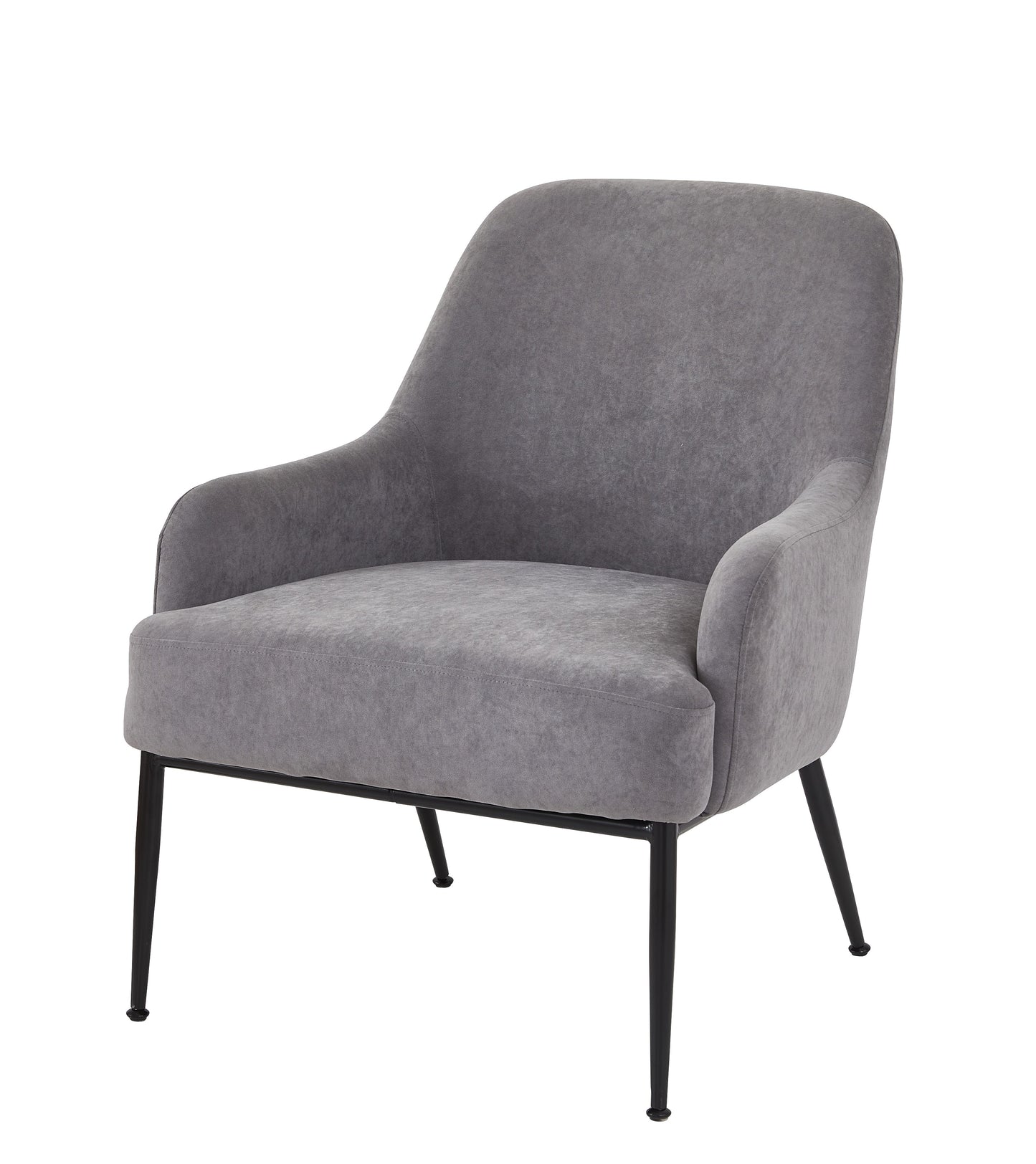 Grey Velvet Accent Chair - Modern Upholstered Armchair