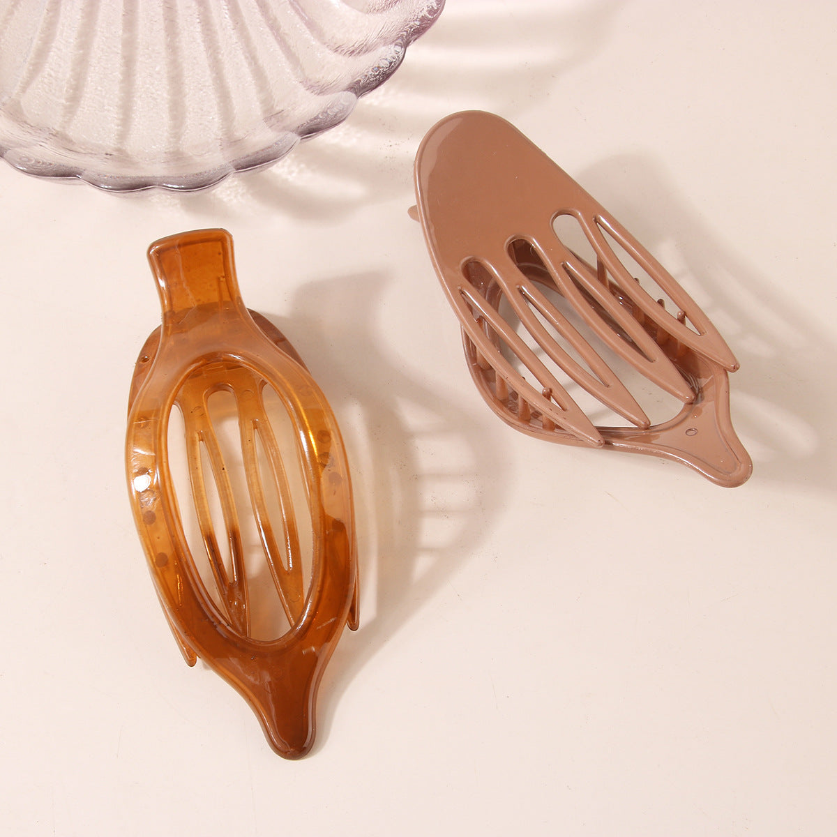 Large Oval Hair Claw Clip - Matte & Glossy Finish Hair Accessory