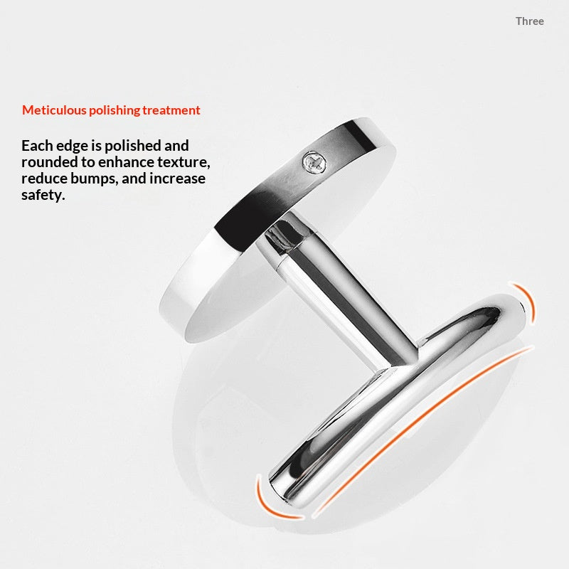 Double Coat Hook Wall-Mounted Zinc Alloy Bathroom Clothing Hanger