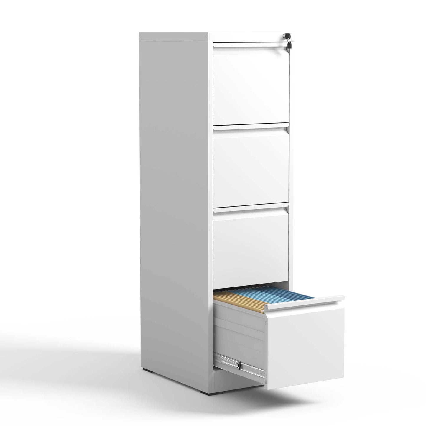 4 Drawer Metal Vertical File Cabinet With Lock Office Home Steel For