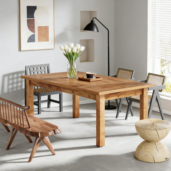 Spacious Dining Table for 6-8 People - Walnut Finish