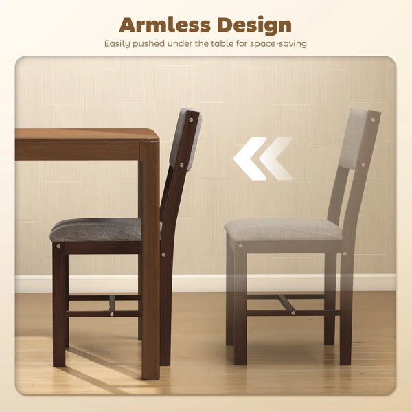 Set of 4 Modern Dining Chairs - Gray and Walnut Finish