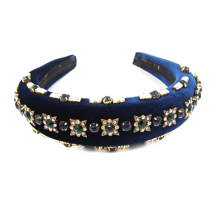 Rhinestone Flower Geometric Headband