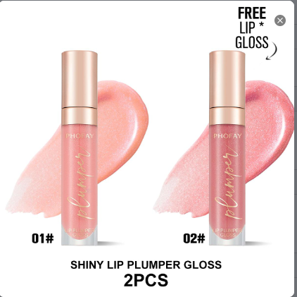 Shiny Lip Plumper Gloss - Hydrating High-Shine Volumizing Lip Makeup