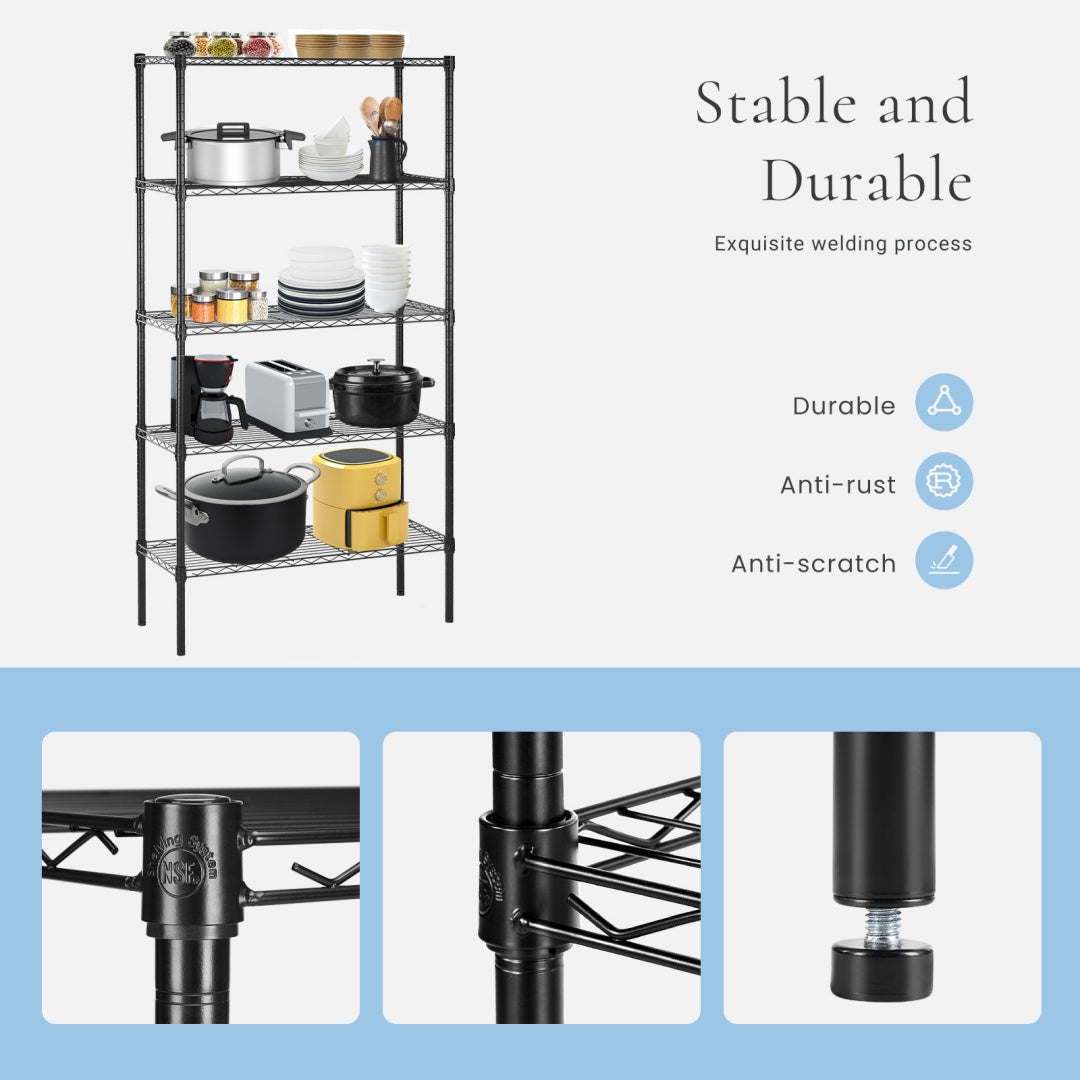 Adjustable Heavy-Duty Metal Wire Storage Rack Shelves