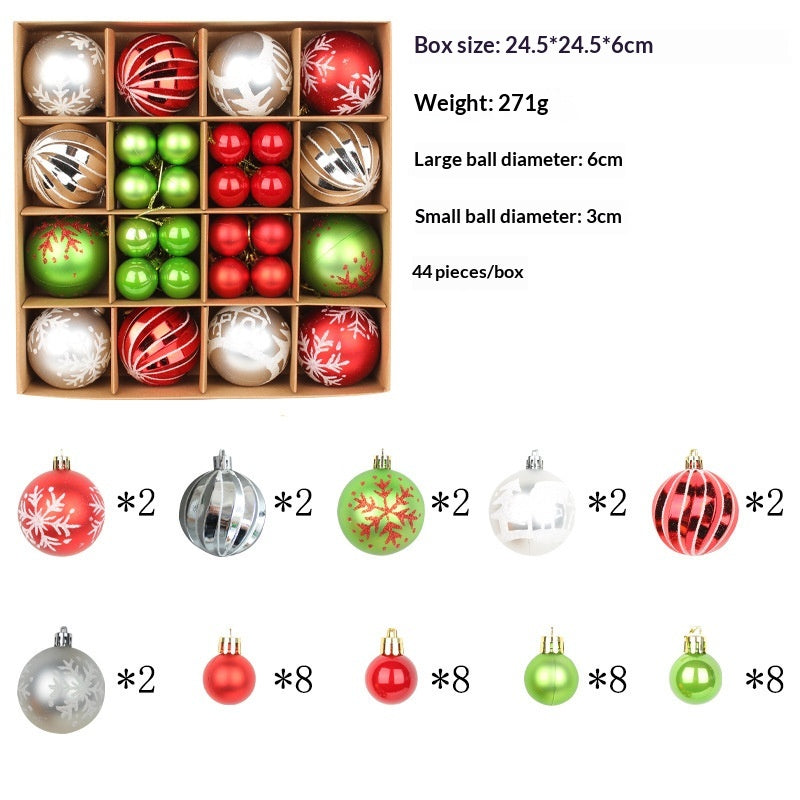 Christmas Tree Hanging Ornaments Set - Assorted Holiday Ball Decorations