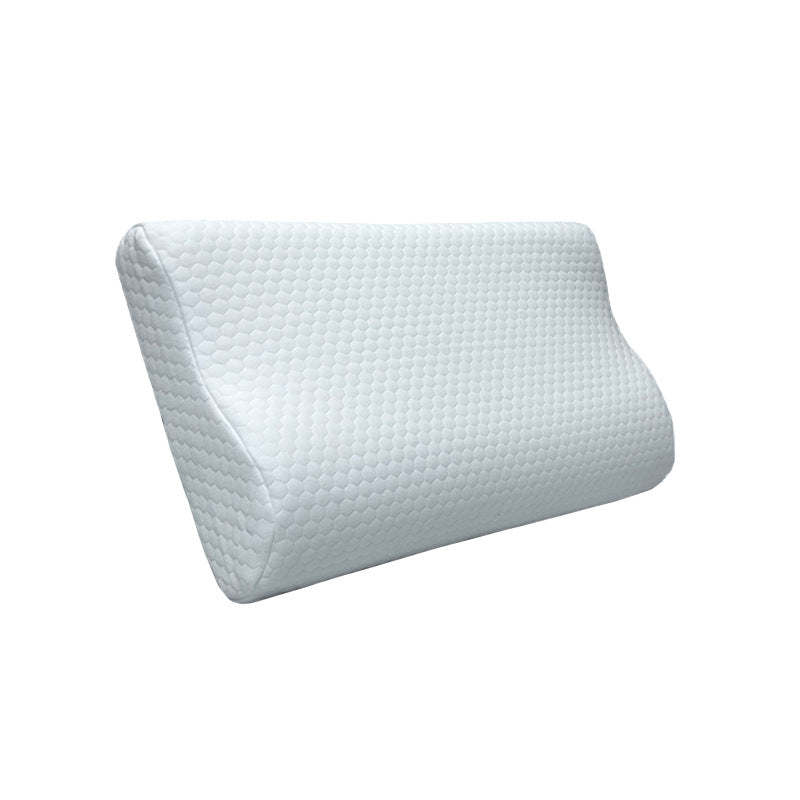 Single-Person Memory Foam Pillow with High-Low Support - White