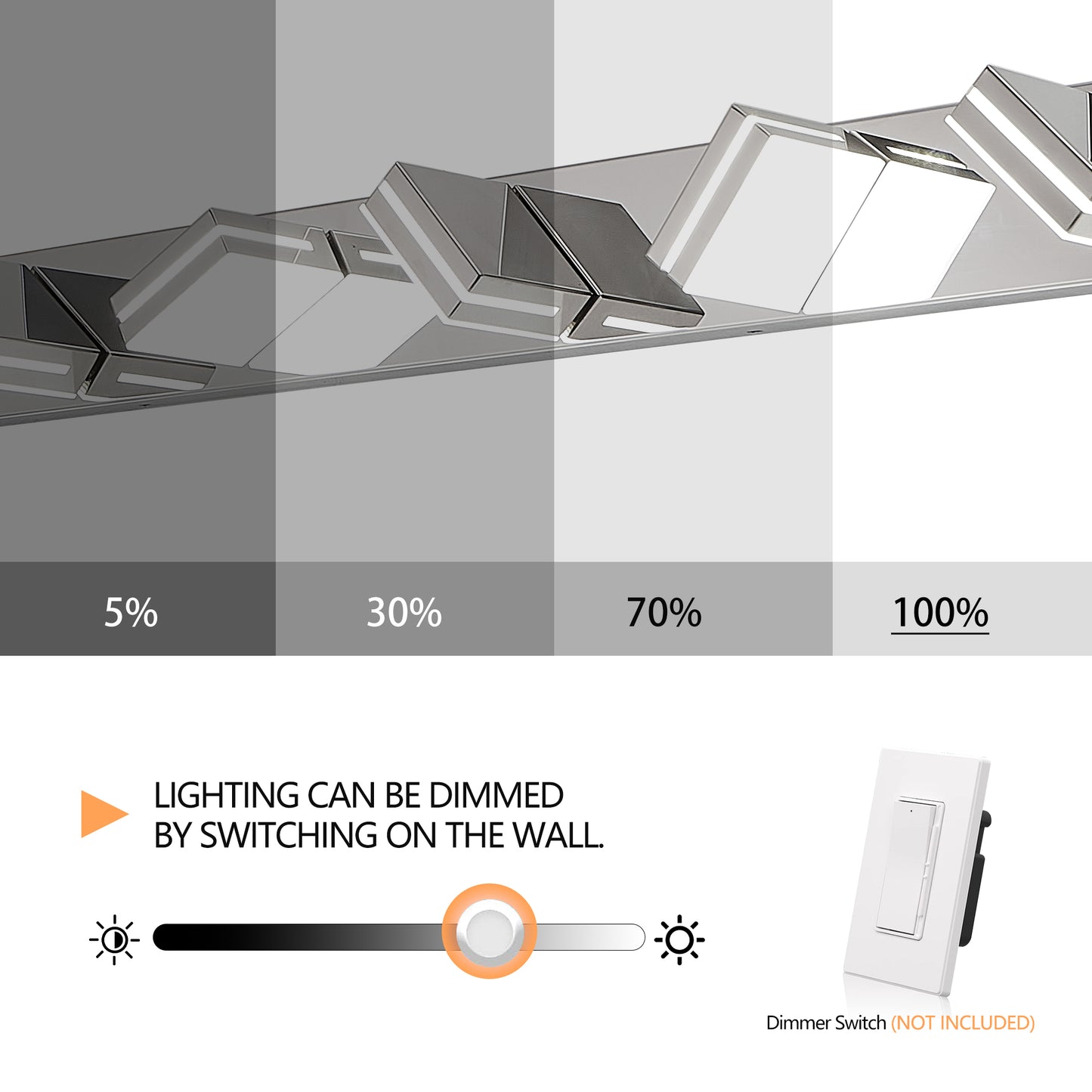 Modern Chrome LED Vanity Light - 6-Light Wall Sconce for Bathroom