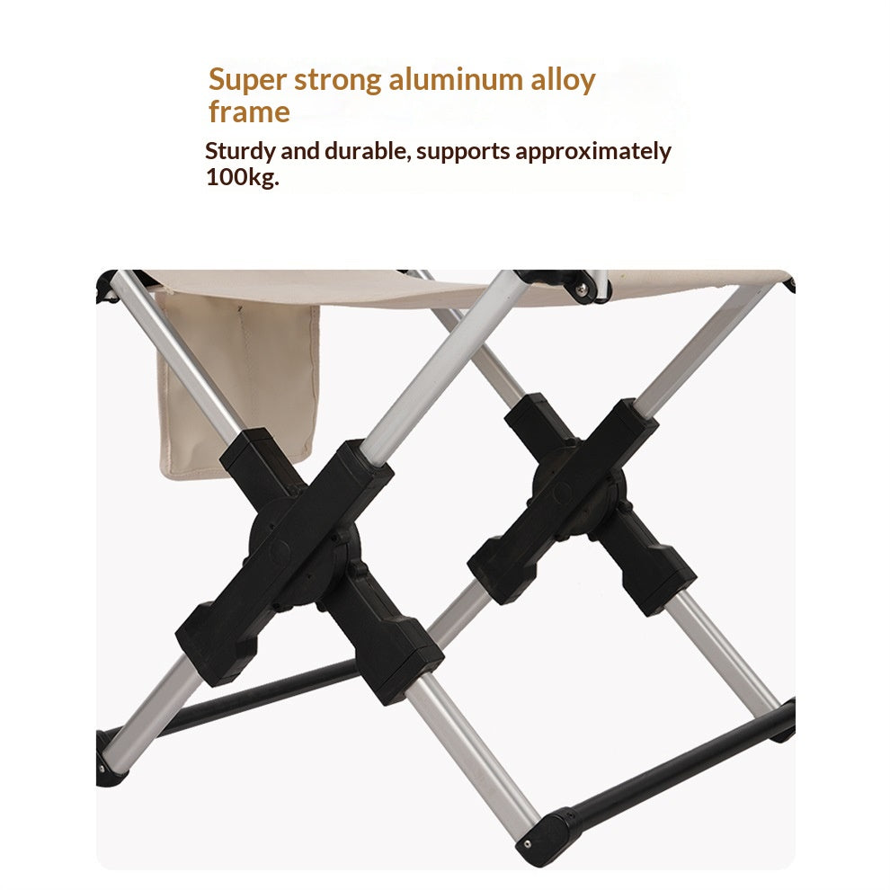 Outdoor Folding Aluminum Alloy Camping Chair with Armrest - Lightweight & Portable