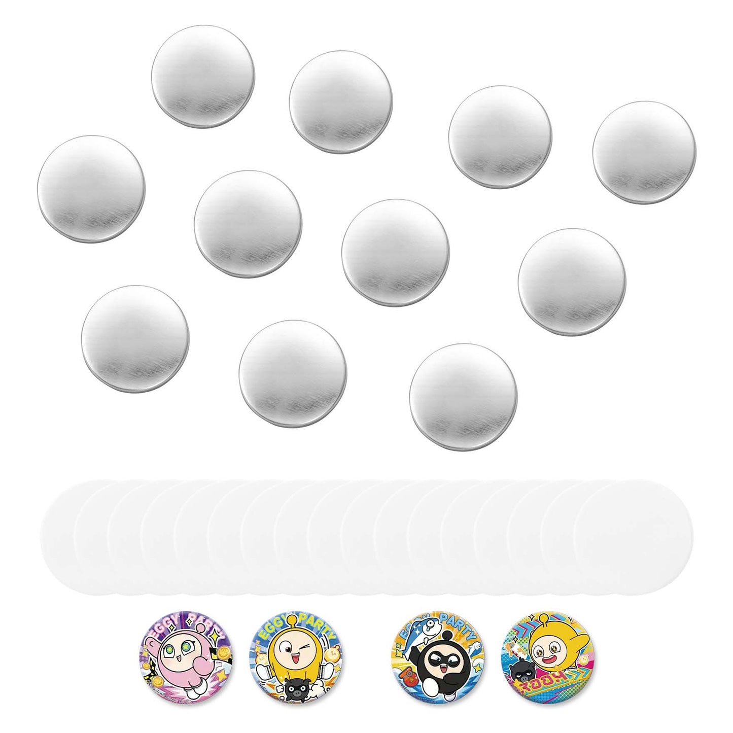 Button Maker Supplies 200 Sets Pin Back Buttons with Metal Backs & Films - DIY, School & Studio Use