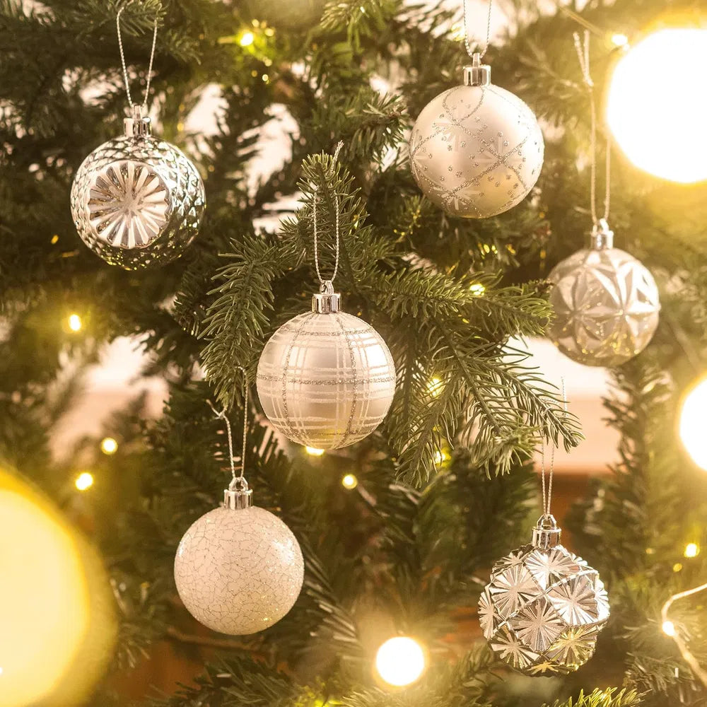 Shatterproof Christmas Tree Ornaments - 16 Count Luxury Decor