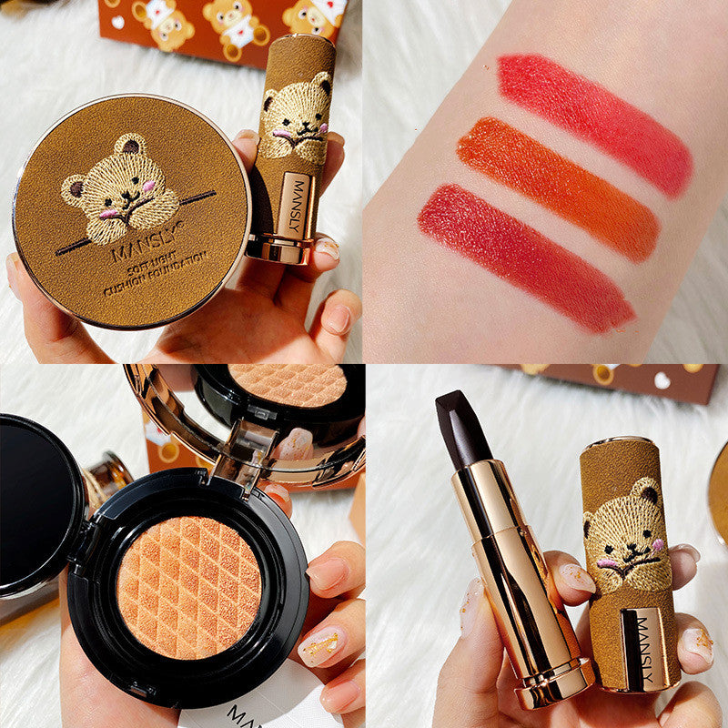 Concealer Cushion BB Cream Lipstick Set - Matte Multi-Color Makeup Kit