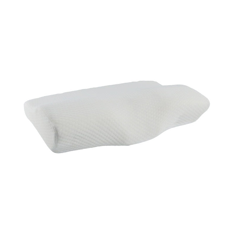 Rebound Memory Foam Pillow for Adults - Supportive Sleep Cushion - White & Gray