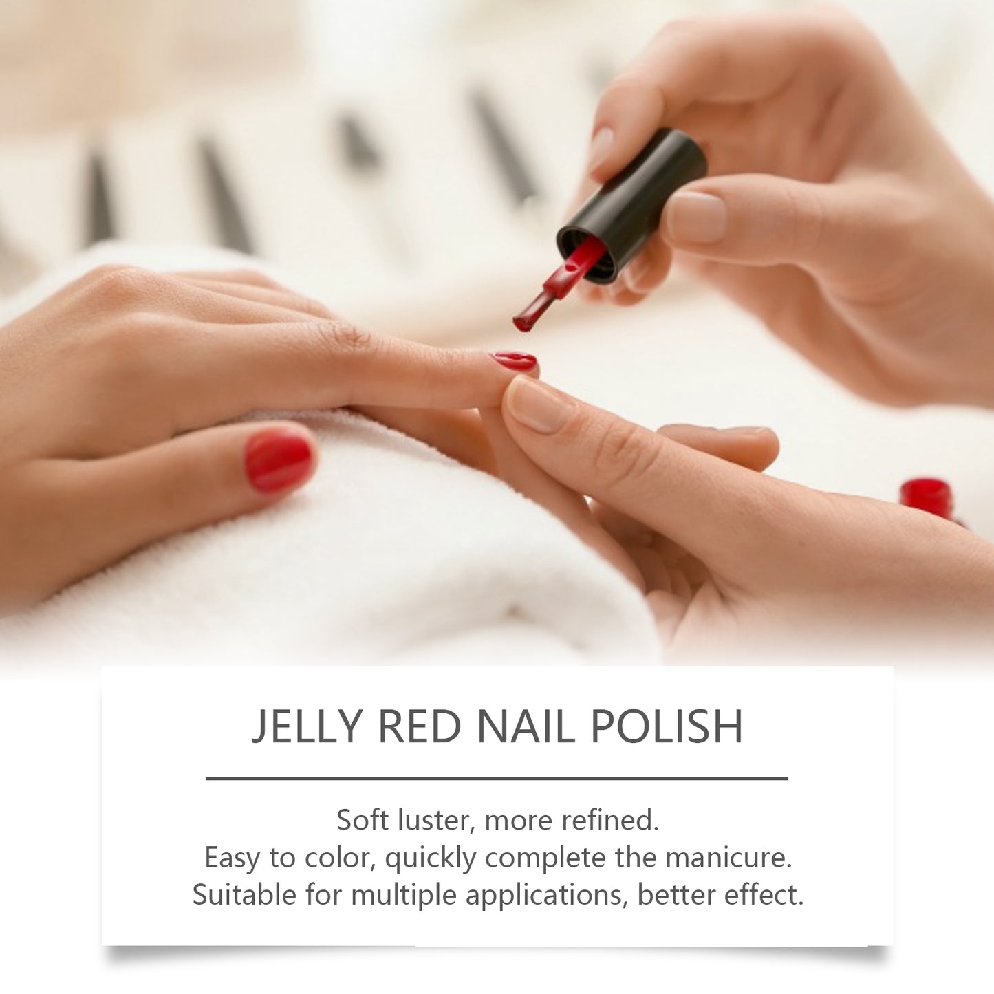 Red Jelly Nail Polish - Long-Lasting Quick-Dry Vitamin Enriched Formula