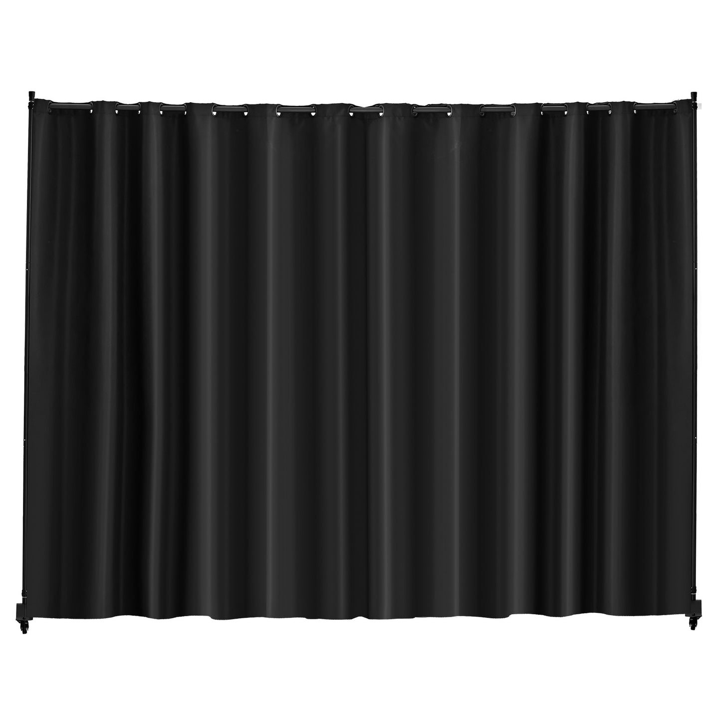 Portable Room Divider with Wheels - 96x120 Inch Privacy Screen - Black