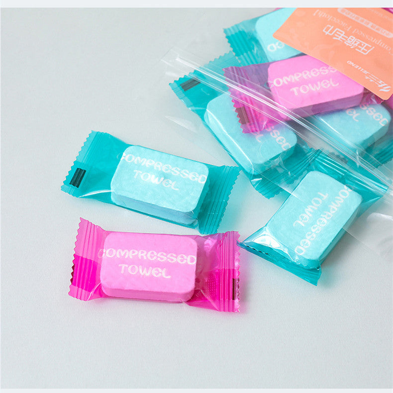 Disposable Portable Face Towels - Compressed Towels for Travel & Beauty, 10 Packs