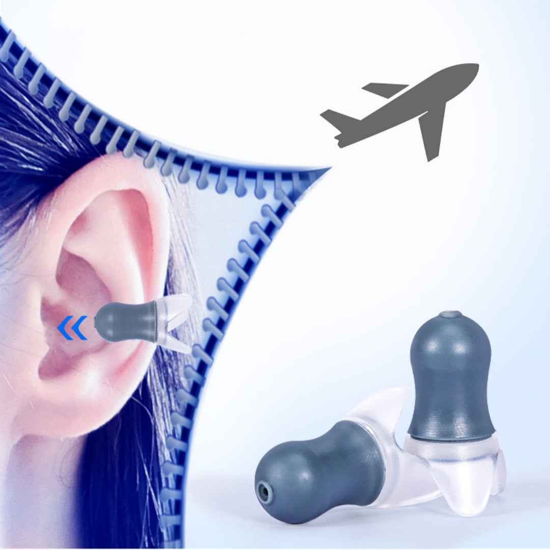 Noise-Reducing Silicone Earplugs for Aircraft Travel