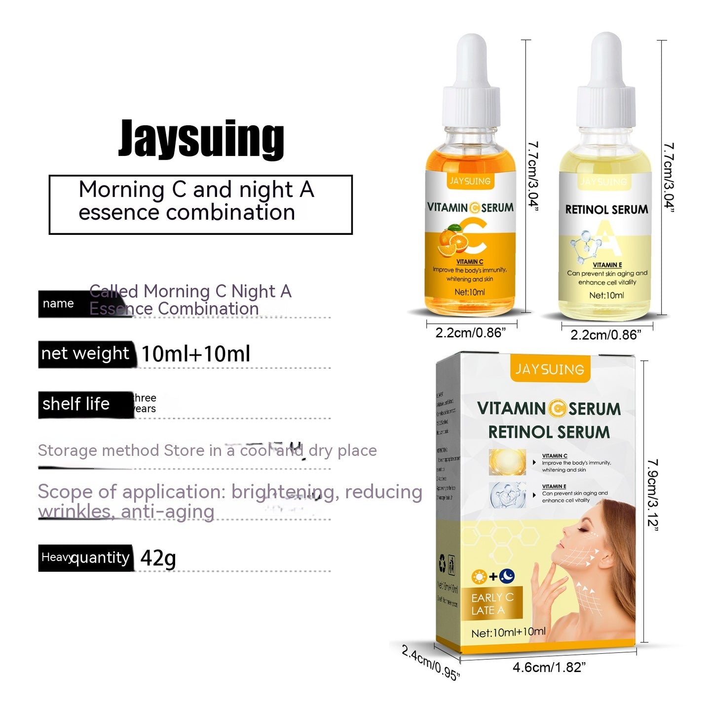 Brightening Wrinkle Fading Facial Essence - Anti-Aging Skin Care, 20ml